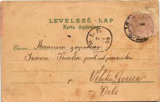 1898 (Vorläufer) Belovár, Bjelovar; Agramerstrasse, Kirche, Comitats Gebäude, Serbische Kirche, Mari...