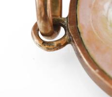 Porcelánkép kegytárgy medál, 14K arany (Au) foglalatban, bruttó 8,4g