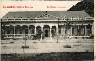 Topuszka, Topusko; Kr. zemaljsko Ljeciliste Topusko, Ljecilisna restauracija. Naklada Resenberg i Vurdelja / gyógyfürdő épülete / spa, bath (Rb)