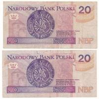 Lengyelország 1994. 20Zl (2x) T:F
Poland 1994. 20 Zlotych (2x) C:F
Krause P#174