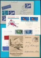 1936-1984 NDK 2 db légi levél, az egyik expressz + NSZK olimpia FDC + Deutsches Reich díjjegyes levelezőlap a téli olimpiáról