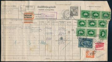 1952 Szállítójegyzék 3 csomagról 48,90Ft bérmentesítéssel BUDAPEST -HÓDMEZŐVÁSÁRHELY / Parcel list of 3 patrcels