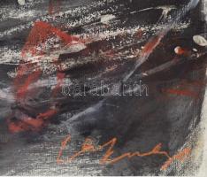 Lakner László (1936-): Celan, 1986. Vegyes technika, kollázs, papír. Jelezve jobbra lent: Lakner. Je...