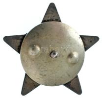 Szovjetúnió 1930. "Vörös Csillag Érdemrend" zománcozott, jelzetlen Ag kitüntetés csavaros ...