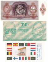 3db gúnypénz/fantázia bankjegy: 30 ezüst "Júdás Bankó" + 75 T.AKTUS "Karthago" +...