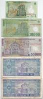 Románia 2005. 1L + DN(1952) 100L (2x) + 2000. 10.000L + 2001. 50.000L T:F-VG pici anyaghiány
Romani...