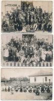 Brusturoasa, Bruszturósza (Bacau); Colonie de ucenici, baia si plaja, ansamblu de gimnastica / Colony of apprentices, spa, gymnastics ensemble, group pictures - 5 pre-1945 original photo postcards by Emeric Jakab