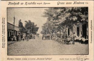 1907 Kladovo, Hauptstrasse, Hotel Gr. Serbie / main street, hotel and restaurant (wet damage)