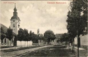 1908 Martonos, Bács-Martonos; Szerb templom, utca. Lengyel István kiadása / Serbian church, street (EB)