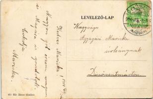 1914 Ószivác, Stari Sivac (Szivác, Sivac); Ferenc csatorna a vasútállomással, gőzhajó. Bär János kia...