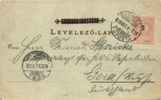 1899 (Vorläufer) Budapest II. Szent Lukács fürdő és nagyszálloda, gyógyudvar, iszapfürdő, gyógyterem...