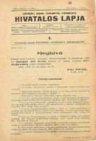 1933 Csanád-, Arad-, Torontál Vármegye Hivatalos Lapja teljes évfolyama (egybekötve): XXXI. évf. 1-79. sz., 1933. jan. 4. - dec. 30. Szerk.: Tarnay Ivor. Korabeli félvászon-kötésben, viseltes, sérült borítóval és gerinccel, deformált kötéstáblákkal, helyenként kissé sérült, foltos lapokkal, lapszéli ázásnyomokkal, kissé hullámos lapokkal. Az egyes számok címlapján és utolsó lapján Csanád vármegye Nagykopáncs község bélyegzőkkel.