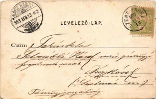 1903 Szentendre, Szent-Endre; Esteli tájrészlet, dunai úszó hajómalom. Pálfy János kiadása / Danube ...