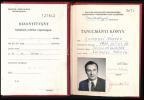 1975 MSZMP Esti Egyetemi leckekönyv és végbizonyítvány