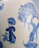 Kínai váza. Mázas kerámia, jelzés nélkül, hibátlan m,: 25 cm