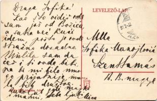 1917 Ada, Hunyadi utca, Milan Popovity üzlete. Király Béla kiadása / street, shop (Rb)