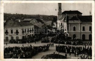 1940 Zilah, Zalau; bevonulás, Éder üzlete / entry of the Hungarian troops, shop + "1940 Zilah visszatért" So. Stpl (fl)