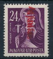 1946 Betűs Ajánlás/24f kettős felülnyomással / Mi 875 double overprint