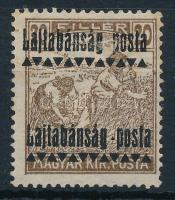 Nyugat-Magyarország III. 1921 Arató 20f kettős felülnyomással / double overprint. Signed: Bodor