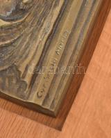 Cyránski (Cziránszki) Mária (1940-2018): Kismama. Bronz falikép fa keretben. Jelzett, képcsarnok cím...