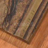 Cyránski (Cziránszki) Mária (1940-2018): Anya gyermekével. Bronz falikép fa keretben. Jelzett, képcs...