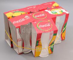 6 db 2014 Coca Cola Brasil VB + 1 db üveg pohár, eredeti dobozában 14 cm