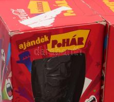6 db Coca Cola ajándék üveg pohár, eredeti dobozában 14 cm