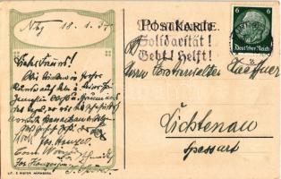 1934 Nürnberger Tucher Bier / Német sör reklám / German beer. E. Nister litho advertisement