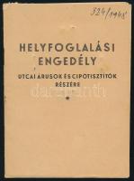 1948 Budapest székesfőváros VII. ker. elöljárója által kiállított helyfoglalási engedély utcai áruso...