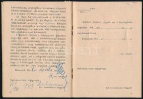 1948 Budapest székesfőváros VII. ker. elöljárója által kiállított helyfoglalási engedély utcai áruso...