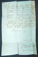 1823 Hivatalos levél Koháry Ferenc királyi kamarás, főpohárnok, főkancellár, honti főispán, Sorsich József tanácsos aláírásával / Offical cover