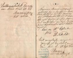 1861 Arad, Vándorkönyv német és magyar nyelven, viaszpecséttel, ragasztott gerinccel