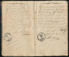 1827 Német nyelvű vándorkönyv sok bejegyzéssel