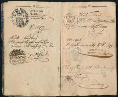 1827 Német nyelvű vándorkönyv sok bejegyzéssel