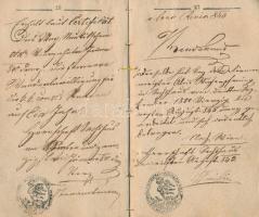 1827 Német nyelvű vándorkönyv sok bejegyzéssel