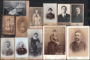 cca 1865-1900 Vegyes keményhátú fotó tétel, 10,5×6,5 és 16,5×10,5 cm közötti méretekben