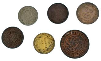 1855-1930. 5db-os vegyes fémpénz tétel, közte Luxemburg 1855A 5c bronz T:AU-XF 1855-1930. 5pcs of mixed coins, with Luxembourg 1855A 5 Centimes bronze C:XF