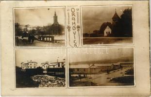 1918 Raholca, Orahovica; mozaiklap / multi-view postcard. Art Nouveau + "K. k. Schützenregiment Nr. 23. III. Ersatz - Kompagnie" (fl)