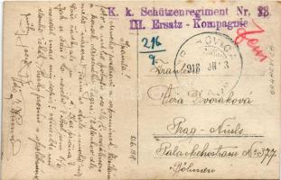 1918 Raholca, Orahovica; mozaiklap / multi-view postcard. Art Nouveau + "K. k. Schützenregiment...