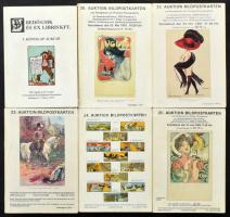 6 db képeslap árverési katalógus: Bedő GMK és Ex Libris Kft., Willi Bernhard (Hamburg) / 6 postcard auction catalogs