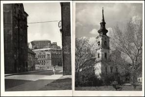 cca 1930 Budapest, Tabán, utcaképek, 4 db fotó gyűrődésekkel, 24×18 cm