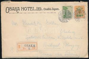 1930 Ajánlott levél Budapestre / Registered cover to Hungary "OSAKA"