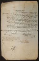 1832 k.u.k. tiszt közjegyző által ellenjegyzett kötelezettségvállaló nyilatkozata Agram / Obligation form of k.u.k officer countersigned by Zagrab notary