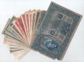Magyarország / Ausztria vegyes: 20db-os korona tétel, vegyesen magyar és osztrák bankjegyek közte tö...