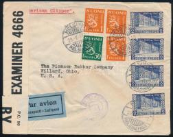 1941 Légi cenzúrázott levél az Egyesült Államokba / Airmail censored cover to the USA