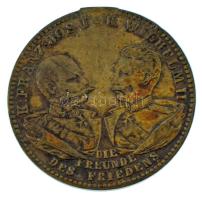 Osztrák-Magyar Monarchia ~1914. Ferenc József - II. Vilmos bronz patrióta emlékérem (22mm) T:VF fülnyom Austo-Hungarian Monarchy ~1914. Franz Joseph - Wilhelm II bronze patriotic medal (22mm) C:VF earmark