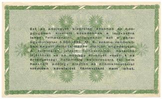 1946. 50.000AP sorszám nélkül, nem vízjeles papíron, a hátoldali szövegben lemaradt "/" je...