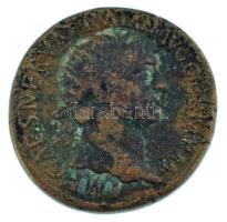 Római Birodalom / Róma / Traianus 99-100. Dupondius bronz (12,76g) T:VF / Roman Empire / Rome / Traianus 99-100. Dupondius bronze "IMP CAES NERVA TRAIAN AVG GERM P M / TR POT [COS] III P P - S-C" Abundantia seated left on chair formed of two cornucopiae, holding sceptre (12,76g) C:VF RIC II 411