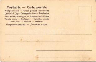 Kártyajósló cigány lány / Gypsy Card fortune teller. Art Nouveau litho (EK)