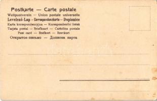 Kártyajósló cigány lány / Gypsy Card fortune teller. Art Nouveau litho (EK)